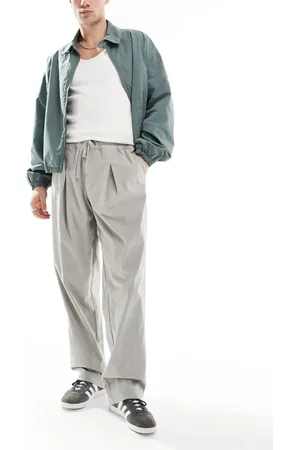 ASOS Baggy cord trouser with front pleats in