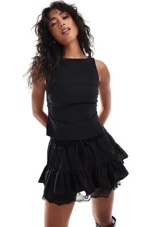 Bershka Longline tie back top in
