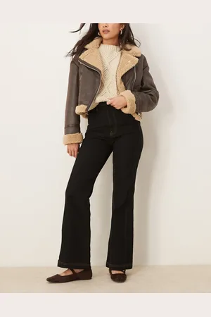 ASOS Contrast stitch wide leg flare jean in