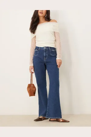 ASOS Stretch denim flared jean with pocket detail in indigo