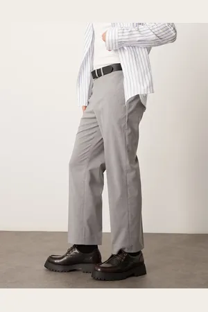 ASOS Smart cropped straight leg trousers in melange