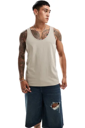 ASOS Heavyweight vest 240gsm in stone