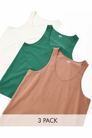 ASOS 3 pack vests in multiple colours