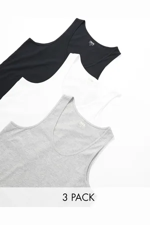 ASOS 3 pack vests in multiple colours