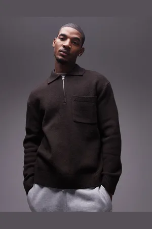 ARKET Half zip oversized wool jumper in in