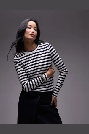 ARKET Long sleeve t-shirt in navy and white stripes