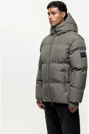 Good For Nothing High neck puffer jacket in khaki