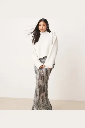 ASOS ASOS DESIGN Petite sheer maxi skirt in snake print