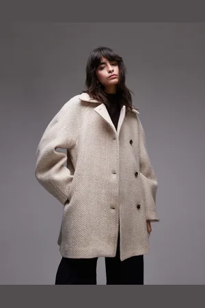 & OTHER STORIES Wool coat in graphic herringbone