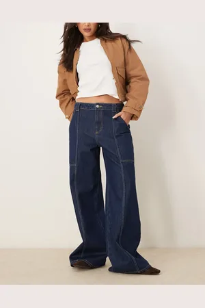 ASOS Wide leg jean with oversized pockets in indigo