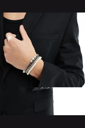 ASOS 4 pack bracelet set with faux pearl and bead mix