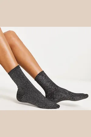 Pieces® Glitter socks in silver