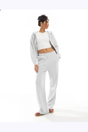 ASOS Waffle pin tuck trouser co-ord in ice marl - LGREY