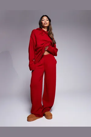 ASOS Fluffy knitted wide leg trouser co-ord in