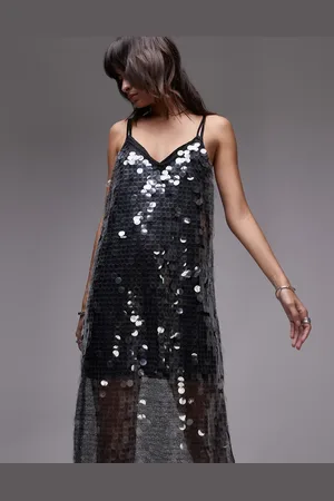 MANGO Mesh disc maxi dress in