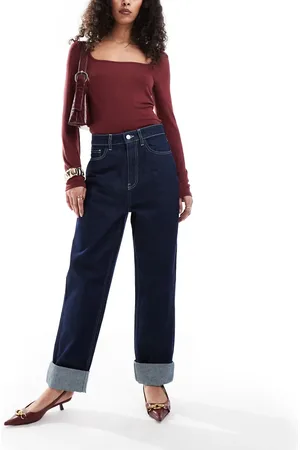 ASOS High rise mom jean in rinse wash
