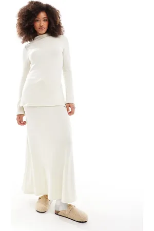 VERO MODA Mix and match supersoft maxi skirt in cream