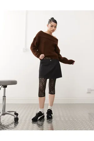 ASOS Denim clean waistband pelmet skirt in rinse