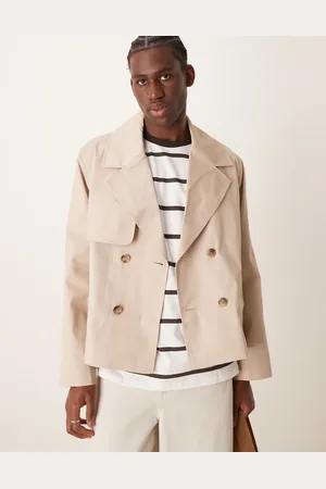 ASOS Cropped trench coat in stone
