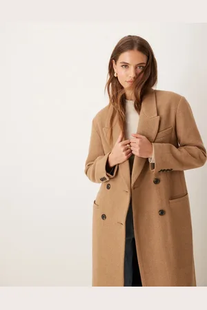 ASOS Premium wool dad coat in camel