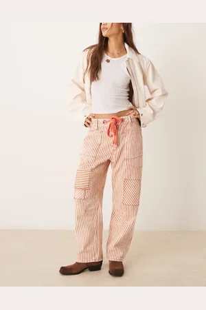 Free People Hickory stripe moxie tie-waist jean in