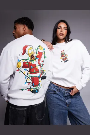 ASOS Unisex oversized Christmas sweatshirt with The Simpsons Homer prints in