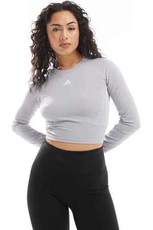 adidas Adidas Training Train Essentials long sleeve crop top in