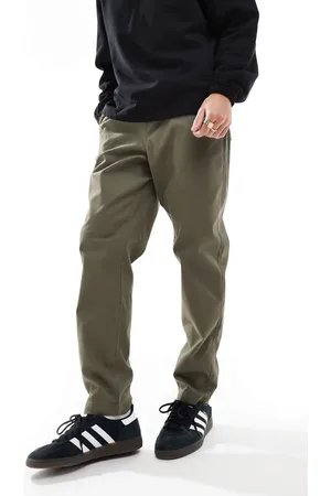 ASOS Tapered pull on chino with elasticated waist in khaki