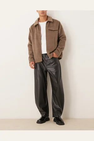 ASOS Barrell fit faux leather trousers in