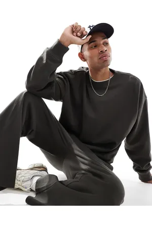 Threadbare Co-ord oversized fleece sweatshirt in charcoal