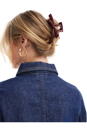 ASOS Hair claw with bow design in burgundy