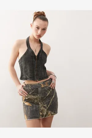Guess Denim belt skirt in washed
