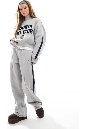 4th & Reckless X Felicia Wedin Apres Ski side stripe logo jogger co-ord in and navy