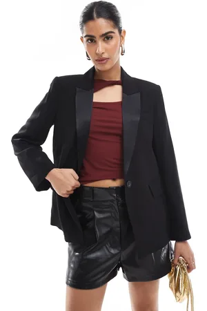 Pull&Bear Tailored blazer with satin collar in