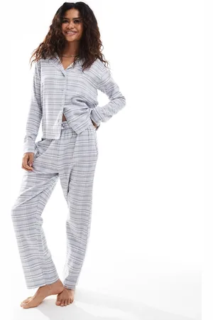 Brave Soul Check shirt and trouser pyjama set in light