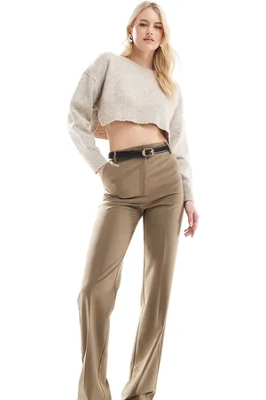 ASOS Tall tailored slim straight trousers in olive