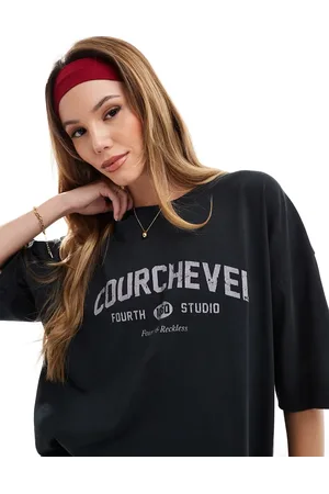 4th & Reckless X Felicia Wedin Apres Ski Courchevel graphic t-shirt in charcoal