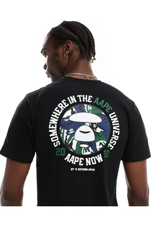 A Bathing Ape Aape By A Bathing Ape logo t-shirt with camo back print in black
