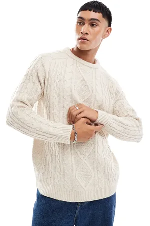 Threadbare Oversized chunky cable knit jumper in cream