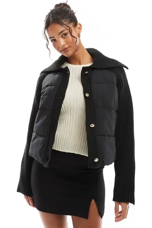 ASOS Knitted sleeve puffer jacket in tbc