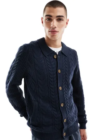 Threadbare Chunky cable knit cardigan in