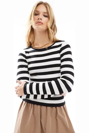 Threadbare Fitted jumper in and white stripe