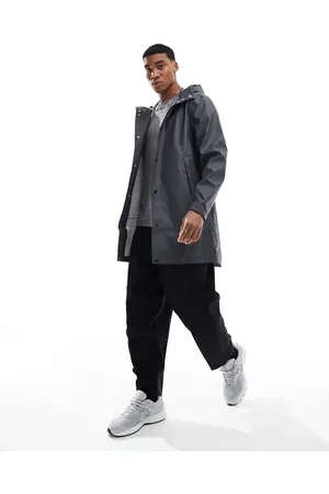 Only & Sons Rain resistant coat in charcoal