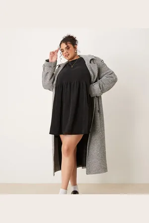 ASOS ASOS DESIGN Curve cord smock tee mini dress with waist seam detail in
