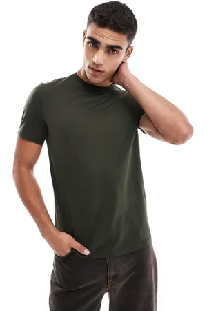 Fred Perry T-shirt in khaki with double logo print