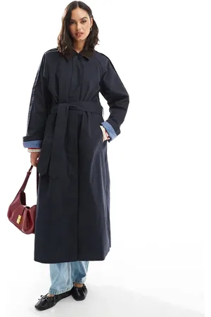 ASOS Cord collar trench coat in
