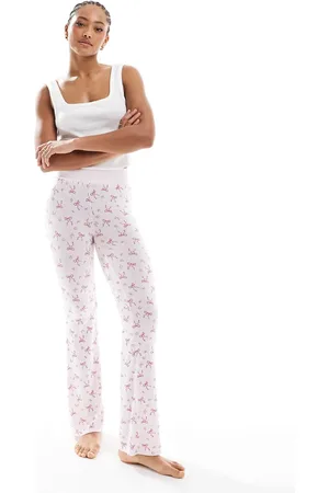 Cotton On Cotton On super soft asia fit relaxed flare pyjama pant in missy bows berry