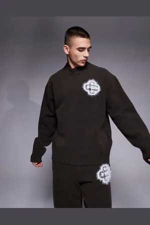 The Couture Club Co-ord fluffy knit emblem jumper in