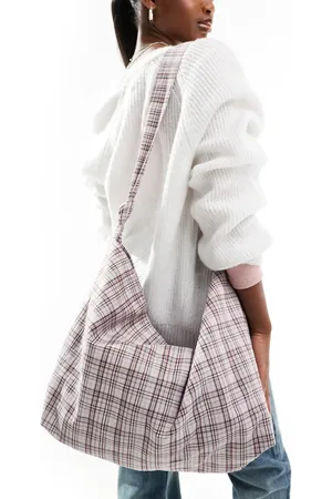 Cotton On Cotton On alex knotted slouchy tote in pink check canvas