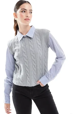 Threadbare 2 in 1 jumper and shirt in and blue